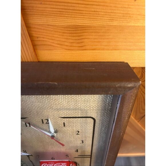 Vtg Coca Cola Country Store Picture Clock Painted Glass Framed Shadow Box (5665) - Picture 5 of 10